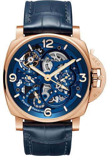 Panerai Luminor Tourbillon GMT - 47mm Brushed Goldtech Case - Skeleton Dial - PAM01060